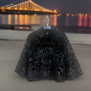 Chic Black Faux Fur Jacket